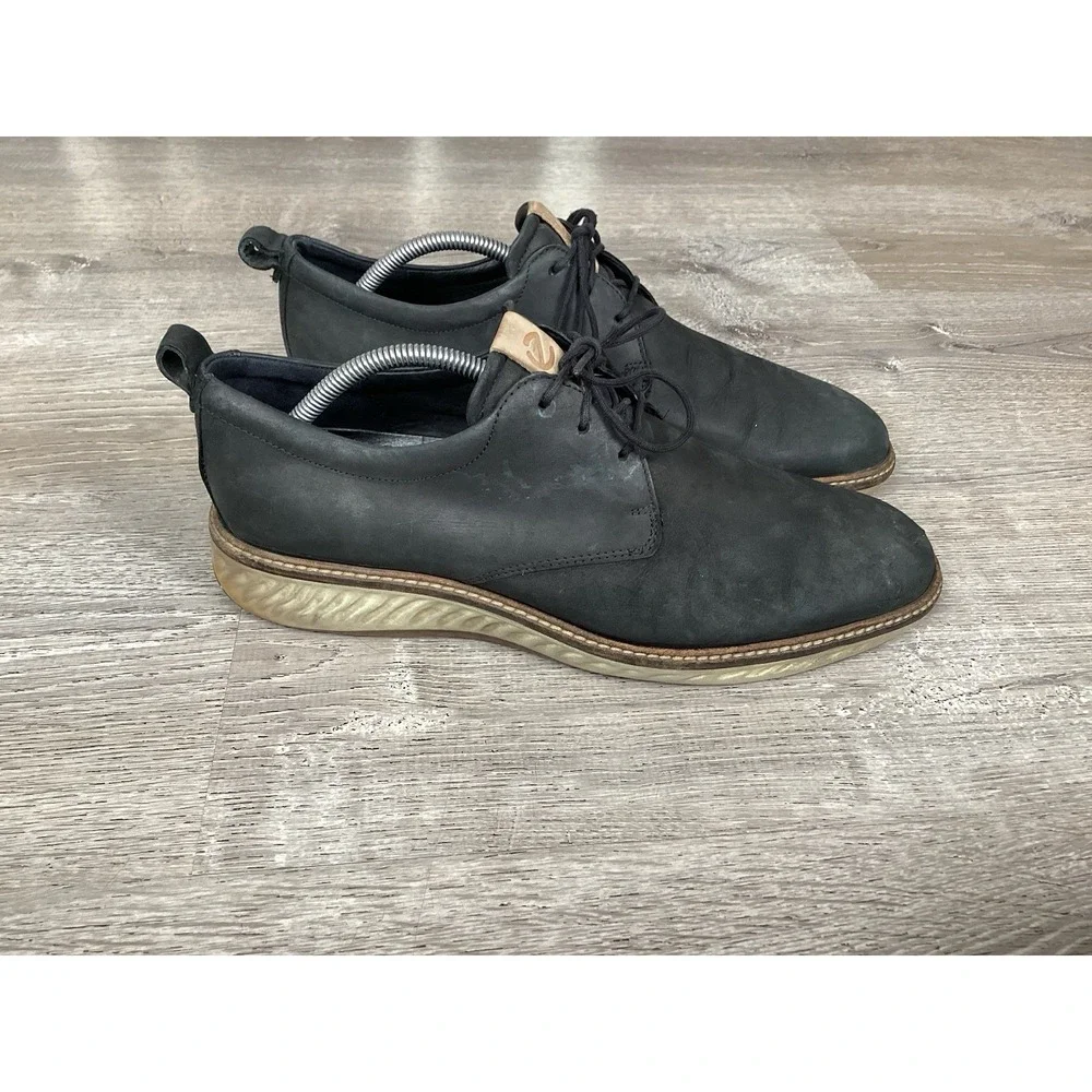 ECCO ST 1 HYBRID Mens Size 10 EU 44 DERBY PLAIN TOE COMFORT DRESS SHOES
